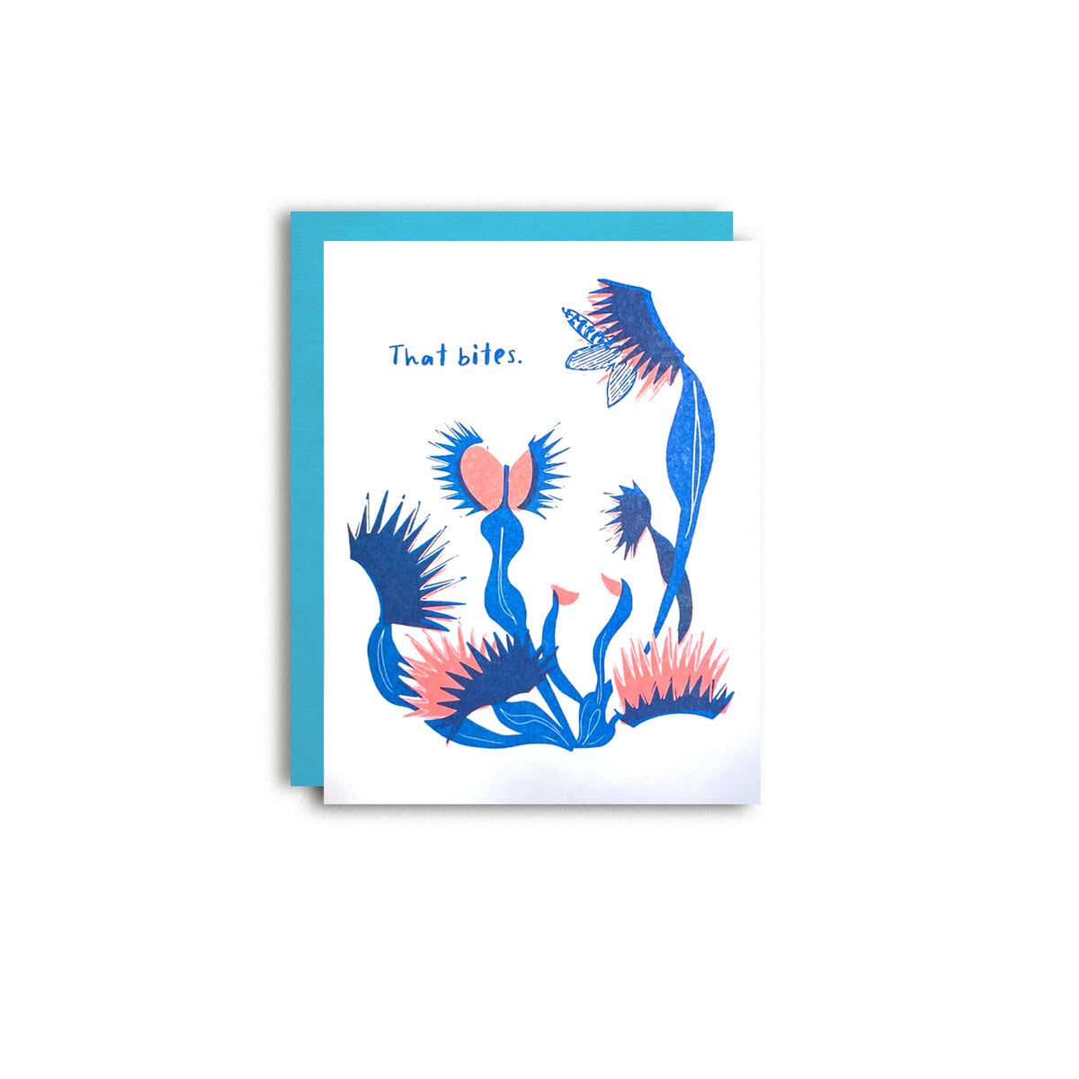 That Bites Venus Fly Trap Risograph Greeting Card – Pier Six Press