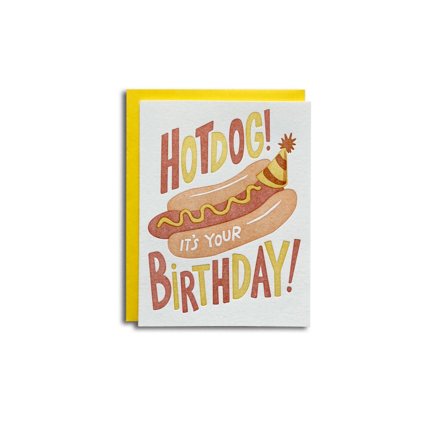 Hot Dog Birthday Letterpress Card Hot Dog Birthday Letterpress Card